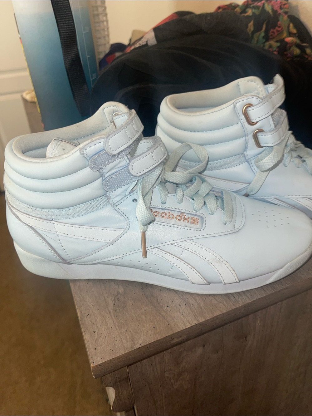 Reebok pale blue High-Top Women's Sneakers with Ankle Straps